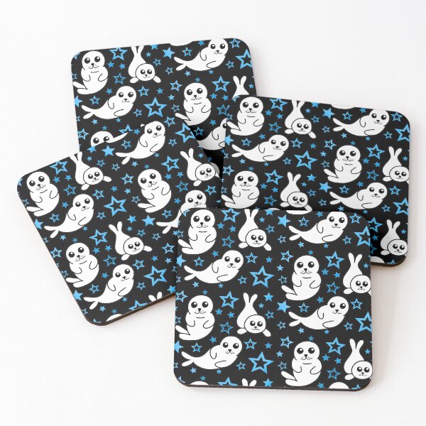 Item preview, Harp Seal Blue Stars Pattern designed and sold by palaco210.