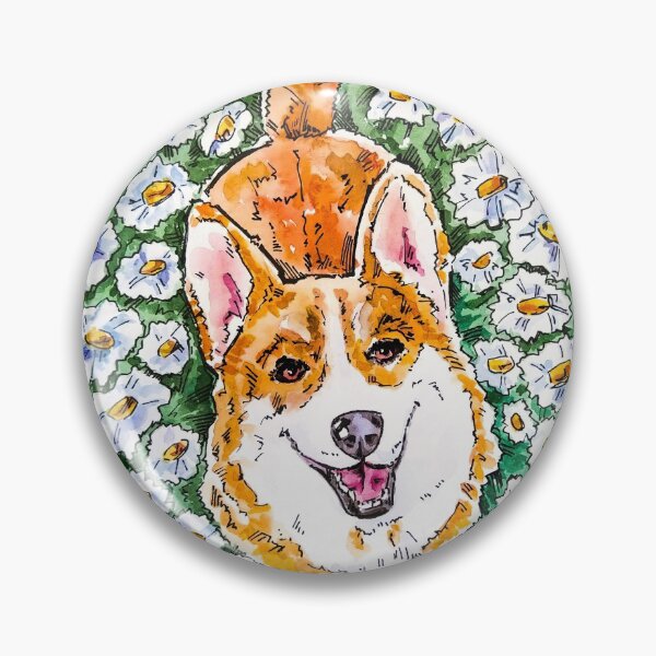 Item preview, Corgi dog and daisies designed and sold by Shevi.