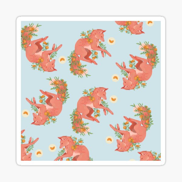 Fantastic Frolicking Fruit Fox Pattern Sticker
