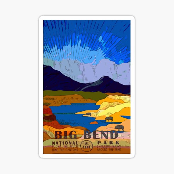 Big Bend National Park Poster Art by Vicki Sticker