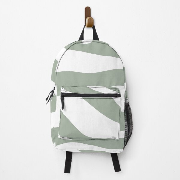 Item preview, Sage green and white random wavy stripes pattern design designed and sold by TheWalnut.