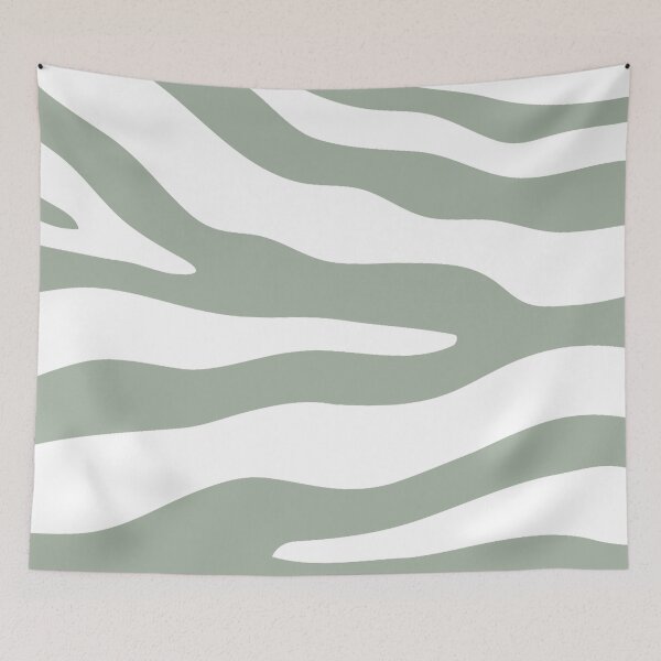 Item preview, Sage green and white random wavy stripes pattern design designed and sold by TheWalnut.