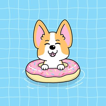 Corgi Donut Pool Float Summer Vibes