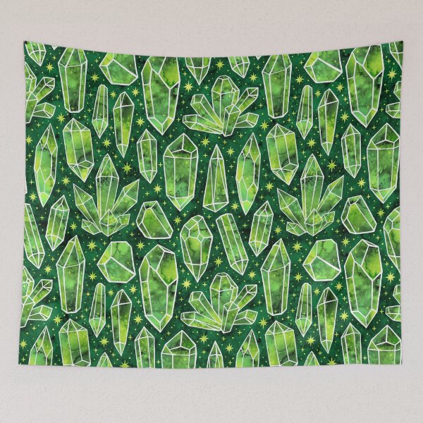Aperçu de l'œuvre  Watercolor Crystals Green créée et vendue par Paisley Yazel.