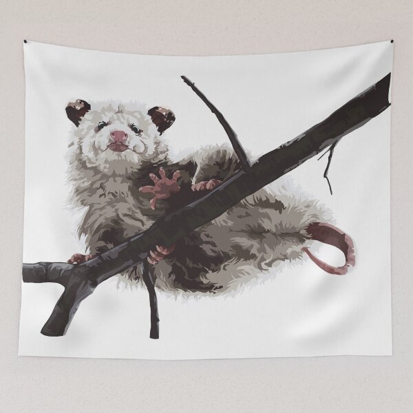 Item preview, Opossum's butt on a branch, large print white edition designed and sold by bye-then.