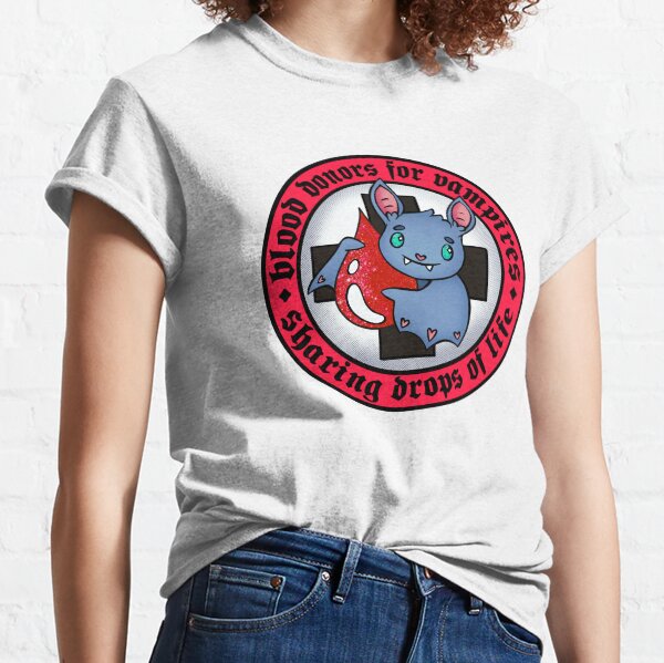 Donantes de sangre para vampiros - Versión roja Camiseta clásica