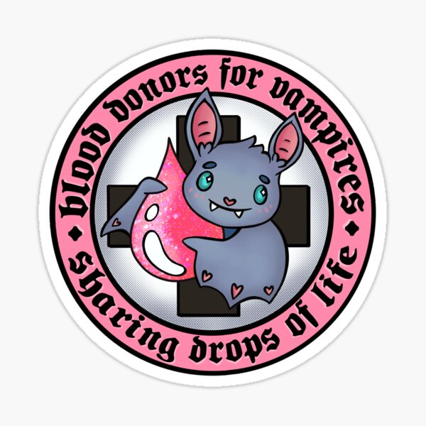 Donantes de sangre para vampiros - Versión rosa Pegatina