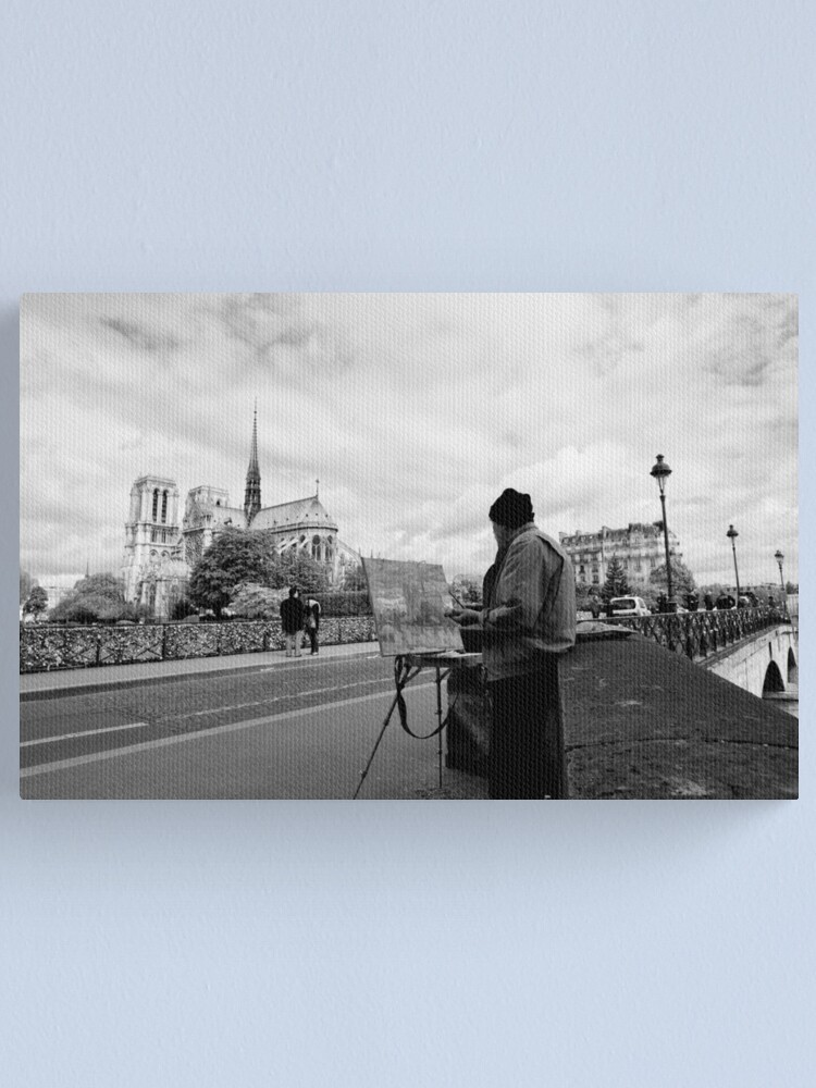 Alternate view of Artist at work - Notre Dame - Paris, France Canvas Print