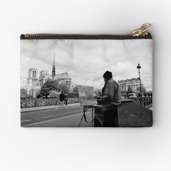 Artist at work - Notre Dame - Paris, France Zipper Pouch