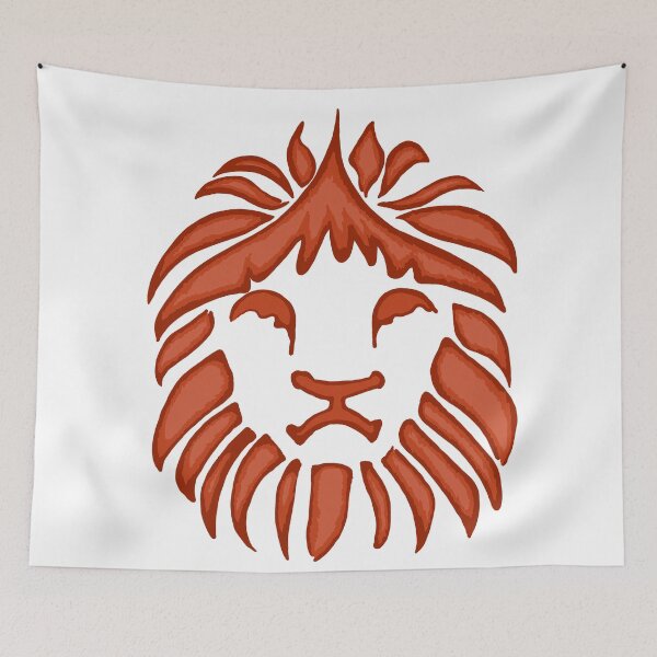 Item preview, Tribal African Maned Lion Illustration Orange Safari Travel Savannah Desert designed and sold by Celosia Liv.