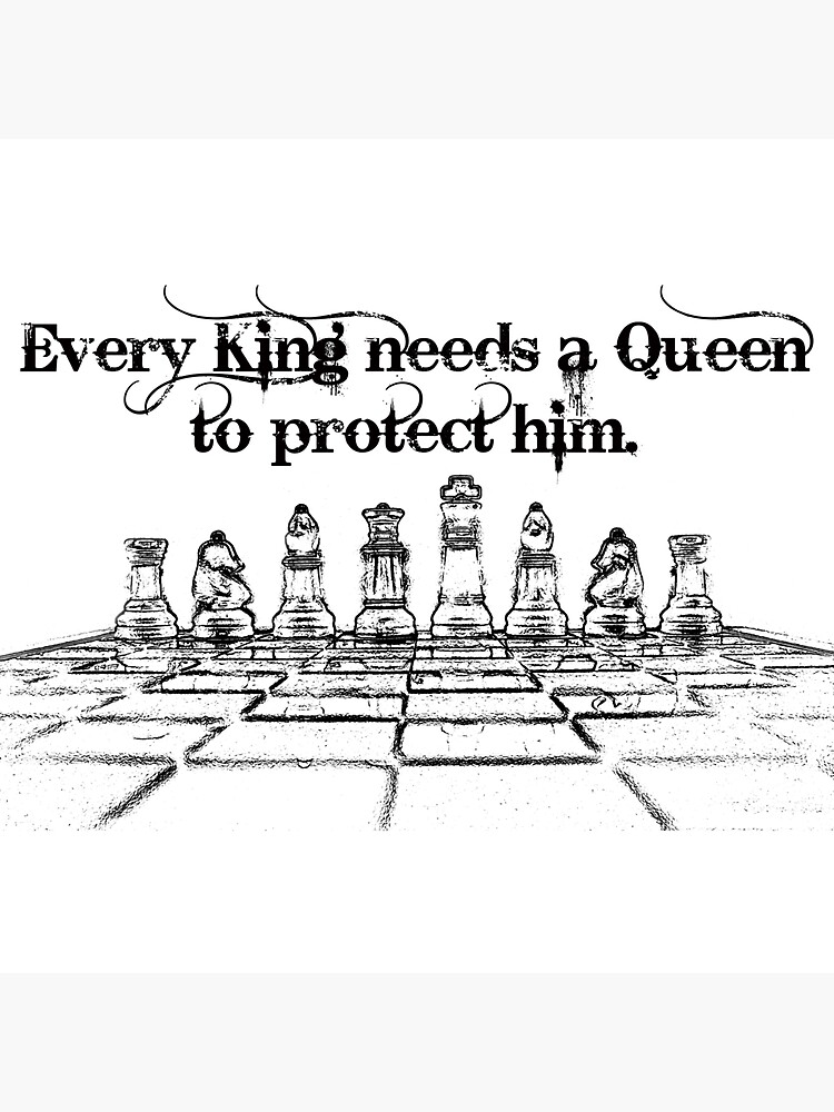 "Chess Queen Protects Her King" Sticker by CompletelyBear Redbubble