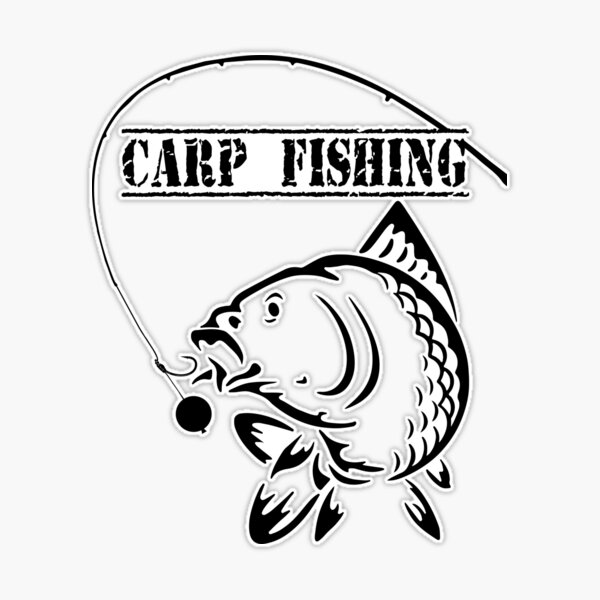 2 x Vinyl Stickers 10cm (bw) - Fishing Logo Equipment Carp Fish #40162