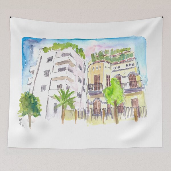 Item preview, Neve Tzedek Tel Aviv Old Houses and Bauhaus Street designed and sold by artshop77.