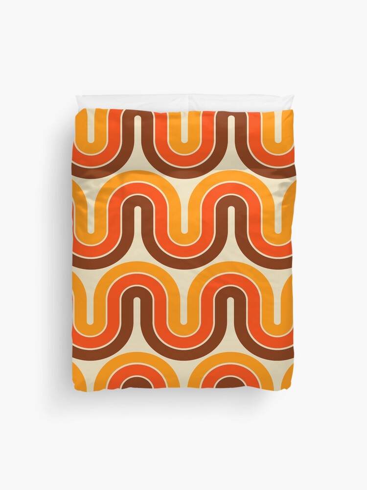 Thumbnail 1 of 2, Duvet Cover, Retro Geometric Gradient Design 821 designed and sold by tonymagnerart.