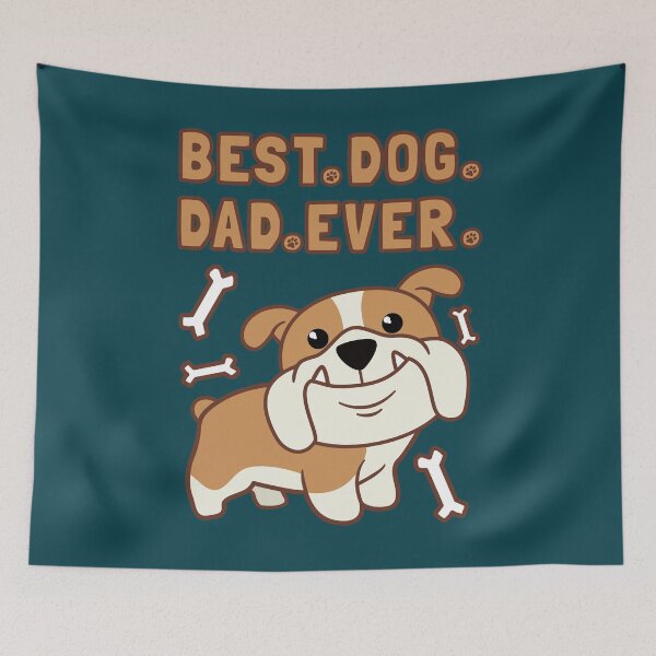 Artikelvorschau, Englische Bulldogge - am besten. Hund. Papa. Je. entworfen und verkauft von Happy Puppy Print On Demand.