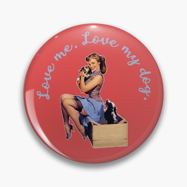 Item preview, Love Me. Love My Dog. 1950s Pin-up Girl With Puppies. designed and sold by the-other-joe.