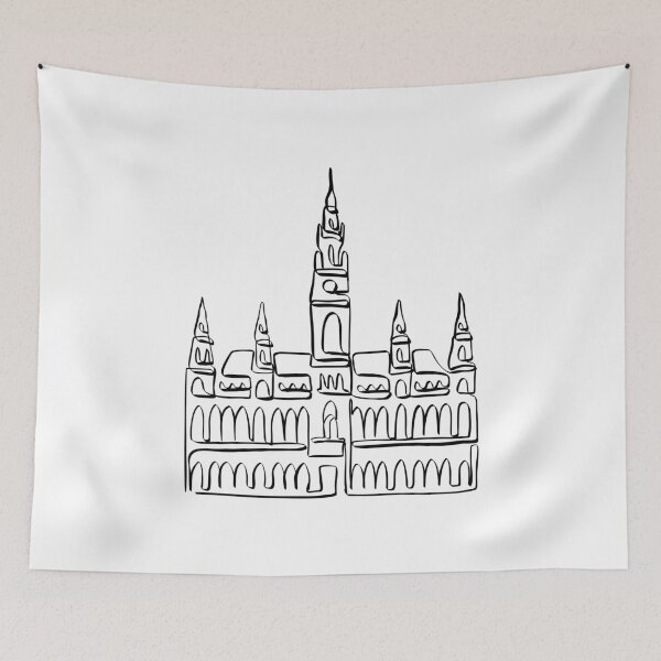 Item preview, TOWN HALL VIENNA AUSTRIA LINE ART | Sightseeing | Travel designed and sold by yourtravelguide.