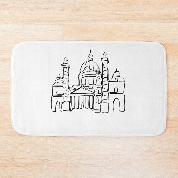 Item preview, CHARLES CHURCH VIENNA AUSTRIA LINE ART | Sightseeing | Travel designed and sold by yourtravelguide.