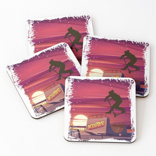 Item preview, Stunt freestyle scooter. Sunset in skatepark designed and sold by xtrancer.
