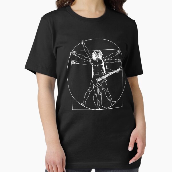 Vitruvian man - Electric guitar (white version) playing D-Chord Essential T-Shirt