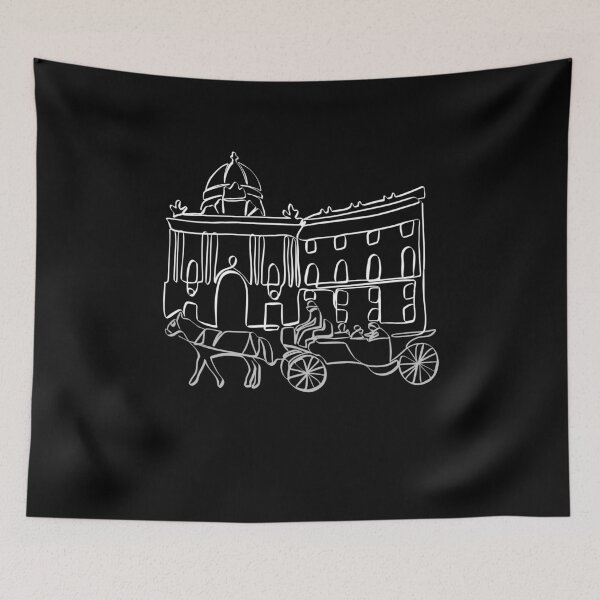 Item preview, FIAKER IN FRONT OF THE HOFBURG | VIENNA AUSTRIA LINE ART | Travel designed and sold by yourtravelguide.
