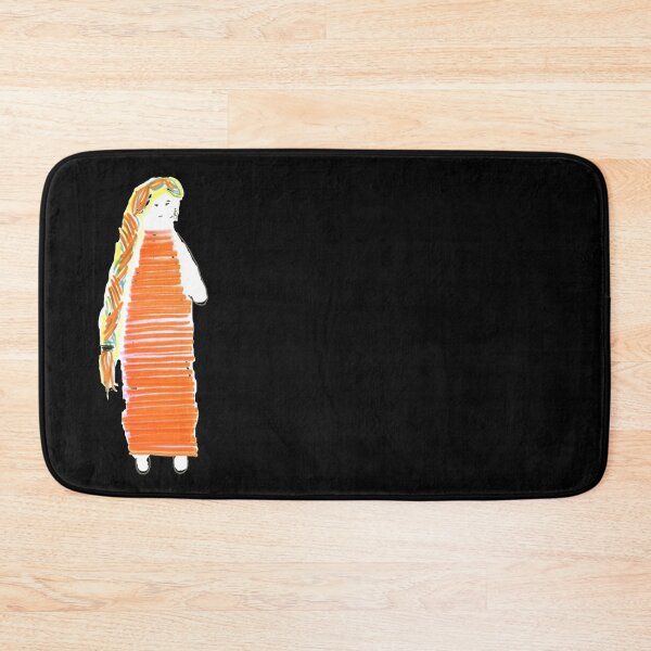 Item preview, Girl Doll Redhead Orange Dress Hand Drawn Black Background designed and sold by H3designs.