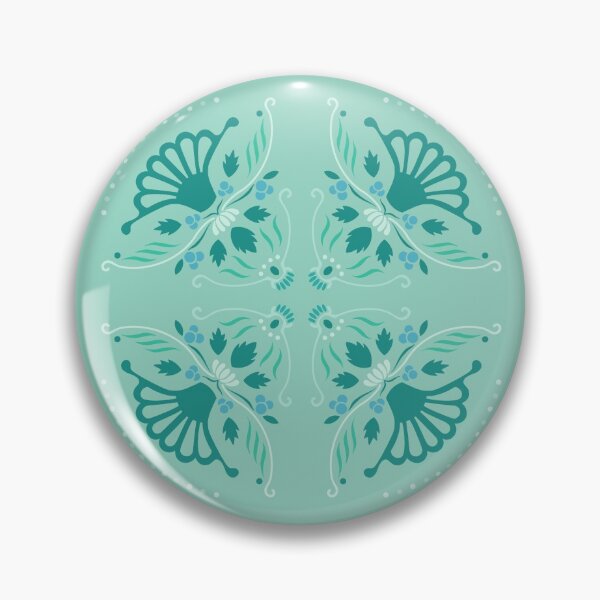 Item preview, Mint floral pattern designed and sold by Garden Bean Recipe.