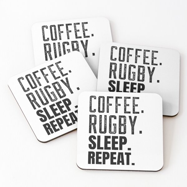 Item preview, Coffee Rugby Sleep Repeat, Funny Rugby And Coffee Gift For Mum's, Dad's, Brother's, and Sister's designed and sold by BigJackTees.