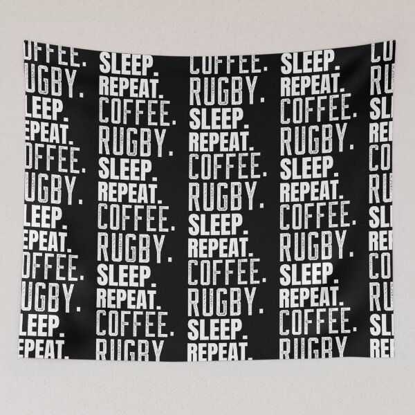 Item preview, Coffee Rugby Sleep Repeat, Funny Rugby And Coffee Gift For Mum's, Dad's, Brother's, and Sister's designed and sold by BigJackTees.