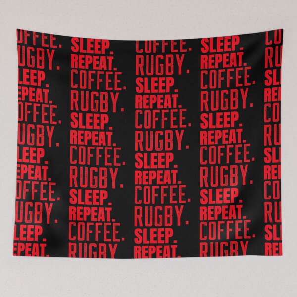 Item preview, Coffee Rugby Sleep Repeat, Funny Rugby And Coffee Gift For Mum's, Dad's, Brother's, and Sister's designed and sold by BigJackTees.