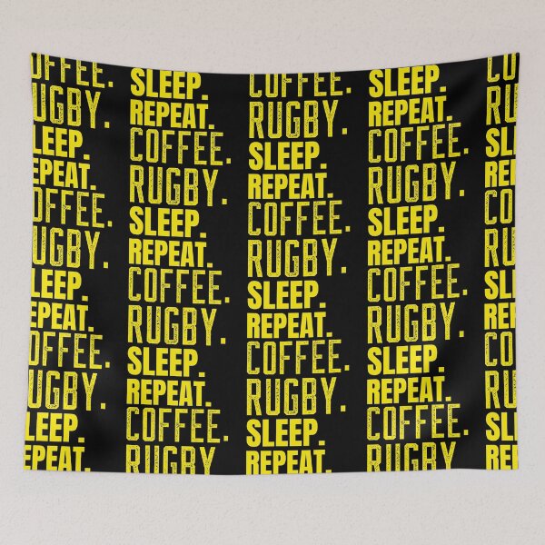 Item preview, Coffee Rugby Sleep Repeat, Funny Rugby And Coffee Gift For Mum's, Dad's, Brother's, and Sister's designed and sold by BigJackTees.