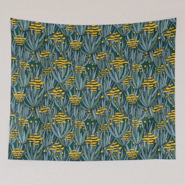 Item preview, Golgi and Ice Plants on Teal designed and sold by Hodgepodge Bricolage.