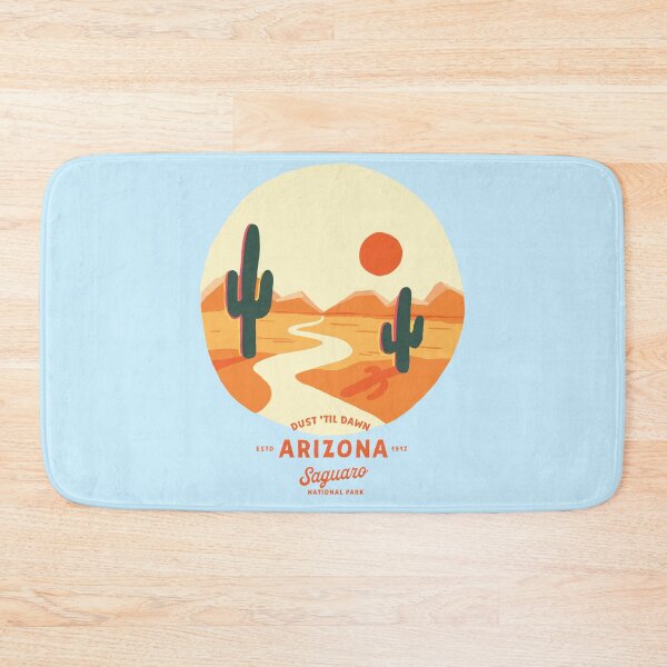 Item preview, "Dust Til Dawn" Cool Vintage Saguaro National Park, Arizona Travel Art designed and sold by The Whiskey Ginger Design Shop.