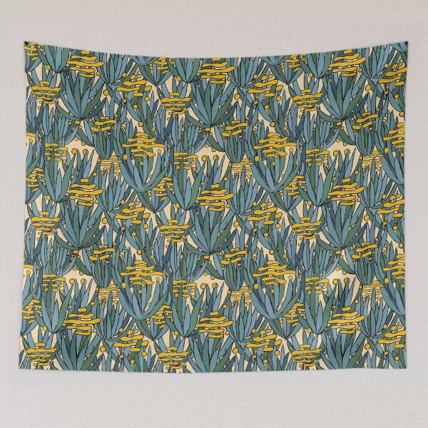 Item preview, Golgi and Ice Plants on Yellow designed and sold by Hodgepodge Bricolage.