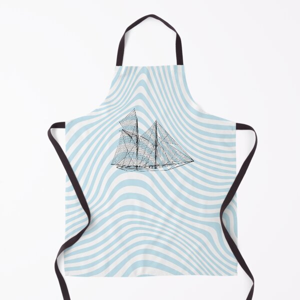 Item preview, Nautical Sailing Boat Liquid Marble Blue Waves designed and sold by Inogitna Designs.