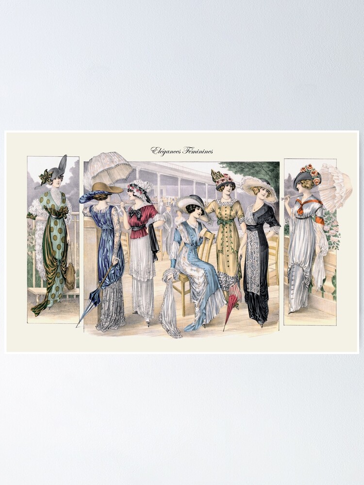 Elégances Féminines Edwardian Era Fashion Plate Poster for Sale