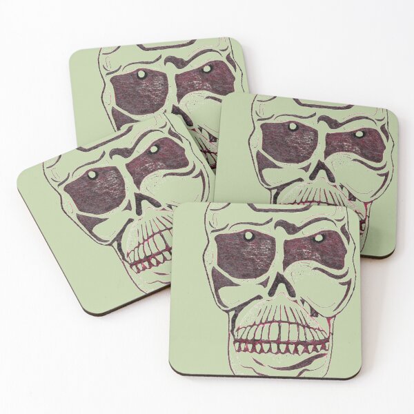 Item preview, Skull Hand Drawn Gross Grey Green Background designed and sold by H3designs.