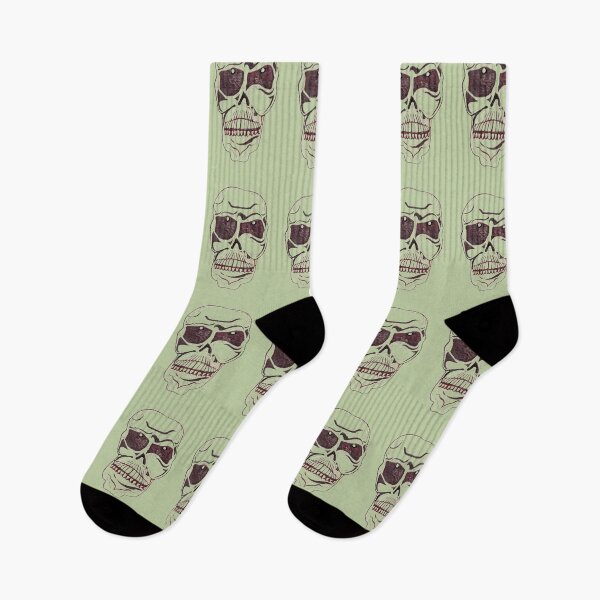 Item preview, Skull Hand Drawn Gross Grey Green Background designed and sold by H3designs.