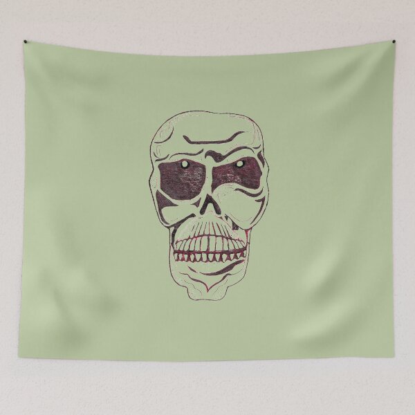 Item preview, Skull Hand Drawn Gross Grey Green Background designed and sold by H3designs.