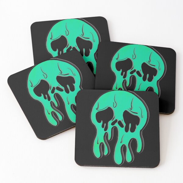 Item preview, Sea Foam Green Trippy Drippy Skull designed and sold by battyartistry.