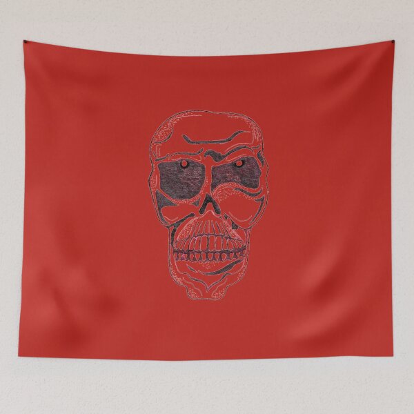 Item preview, Skull Hand Drawn Red Background designed and sold by H3designs.