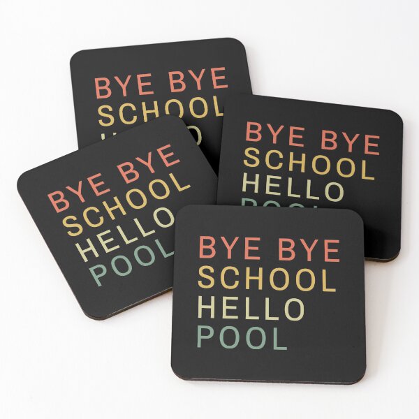 Item preview, Bye bye school hello pool minimalistic retro sunset designed and sold by AllPrintsAndArt.