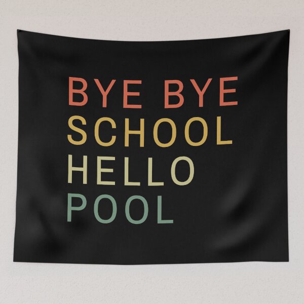 Item preview, Bye bye school hello pool minimalistic retro sunset designed and sold by AllPrintsAndArt.