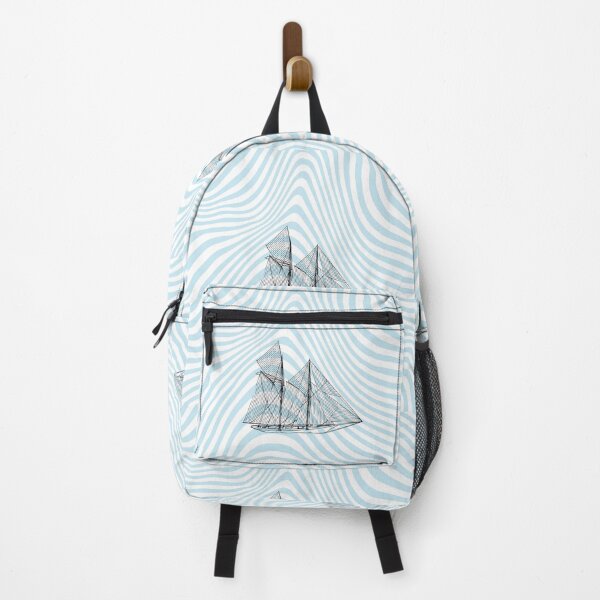 Item preview, Nautical Sailing Boat Liquid Marble Blue Waves designed and sold by Inogitna Designs.