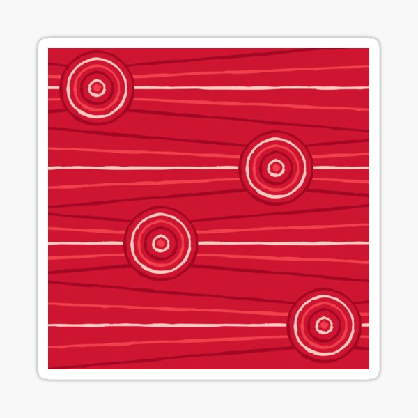 Waratah Australian Aboriginal Line and Circle Painting Sticker