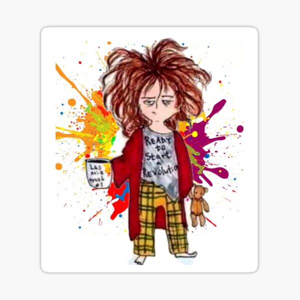 messy girl Sticker