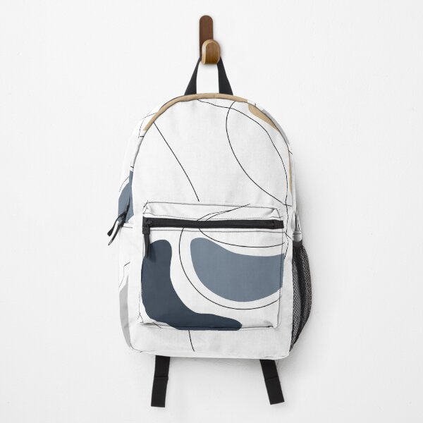 Item preview, Line Art One Slate Blue Gray And Tan designed and sold by rewstudio.