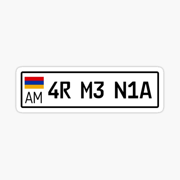 Item preview, Armenia car license plate designed and sold by Travellerz.