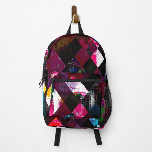 Item preview, pink geometric pixel square pattern abstract art background designed and sold by Mrvell.