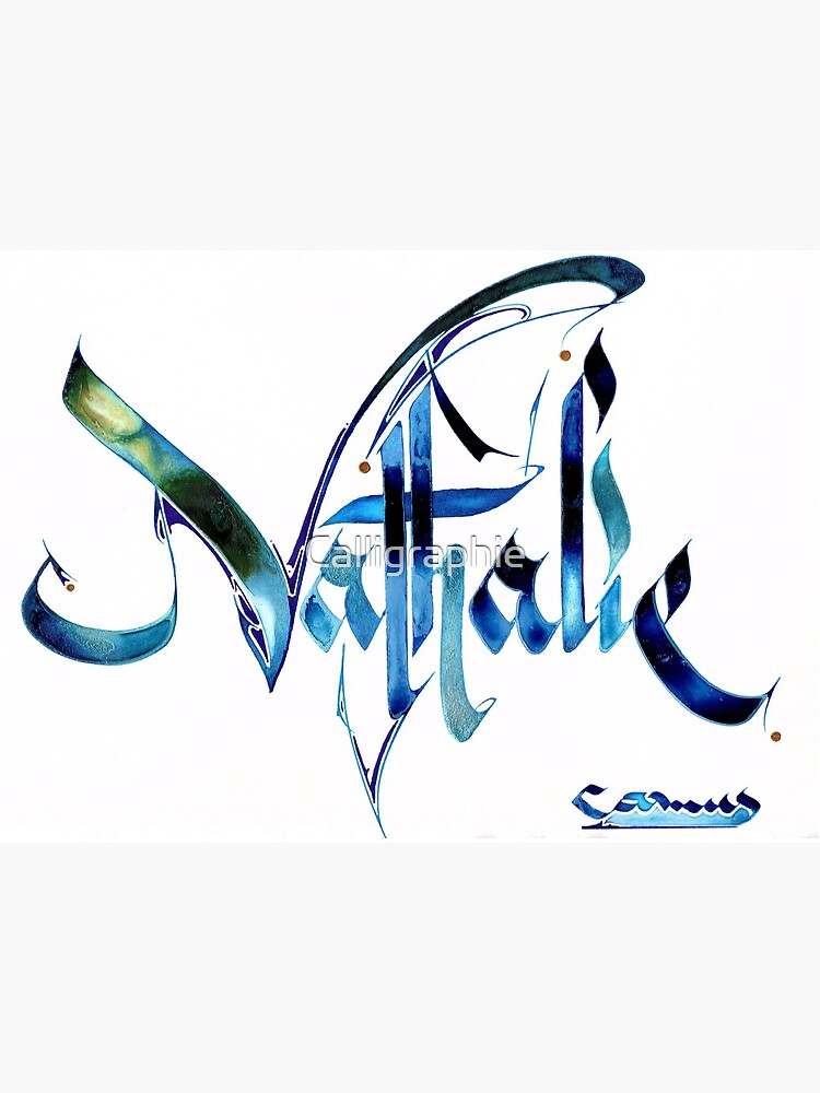 Calligraphy Of The First Name Nathalie Art Board Print By Calligraphie Redbubble